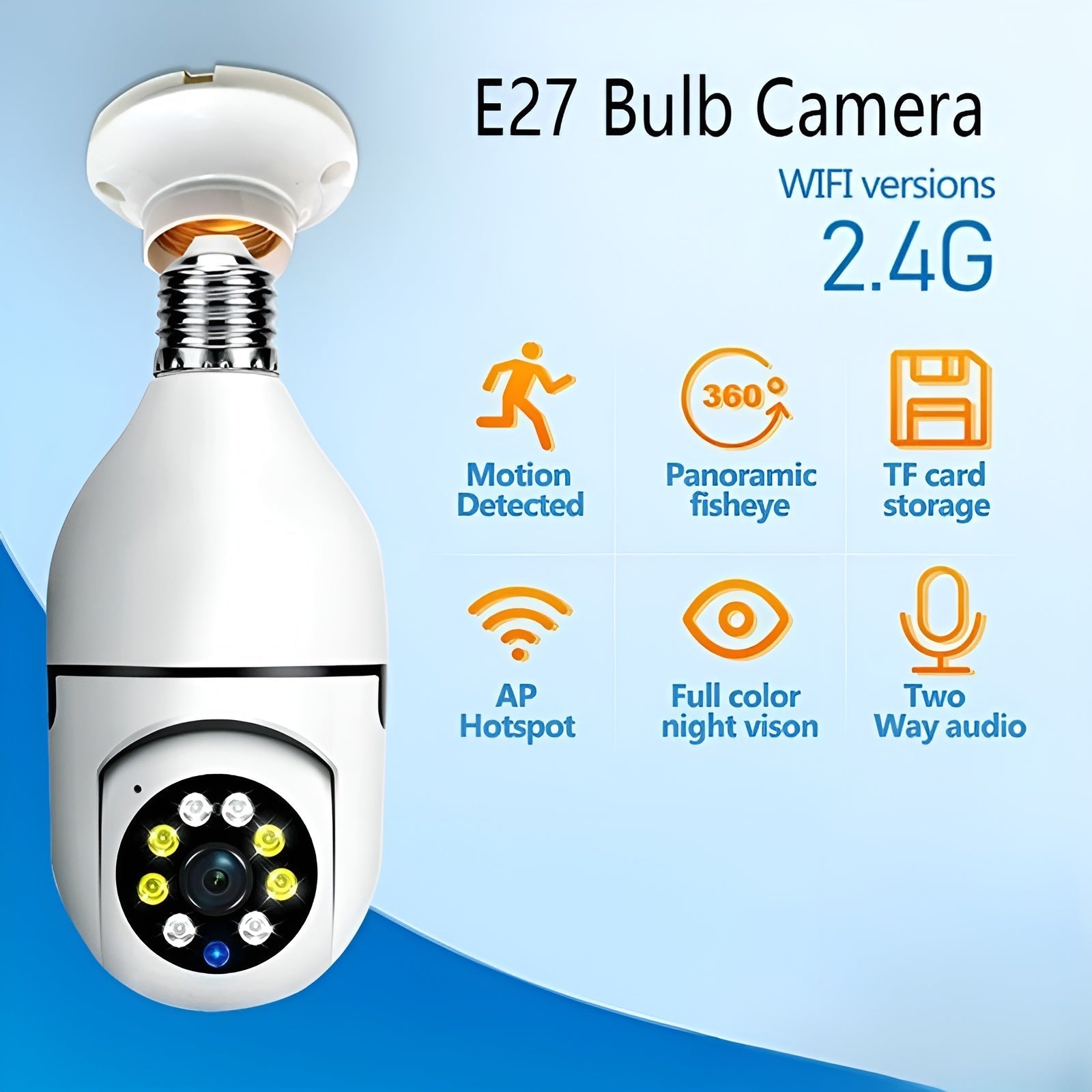 360 Wifi Light Bulb Auto Tracking Camera