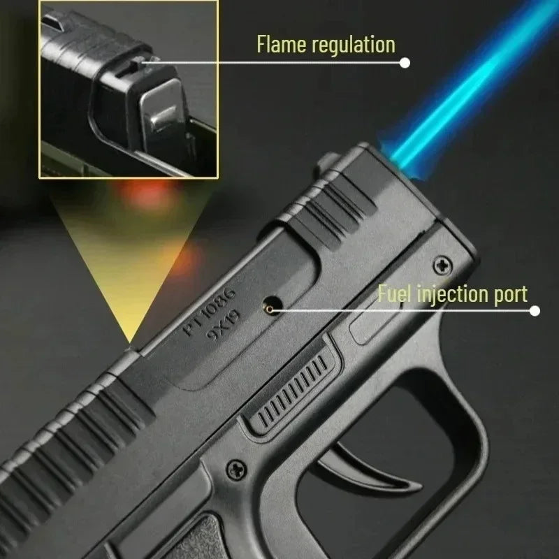 Tactical Gun Shape Jet Flame Hidden Storage Lighter