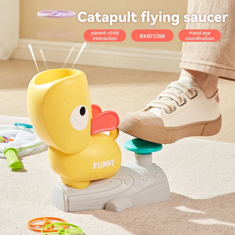 Air-Powered Rocket Disc Launcher Toy Set