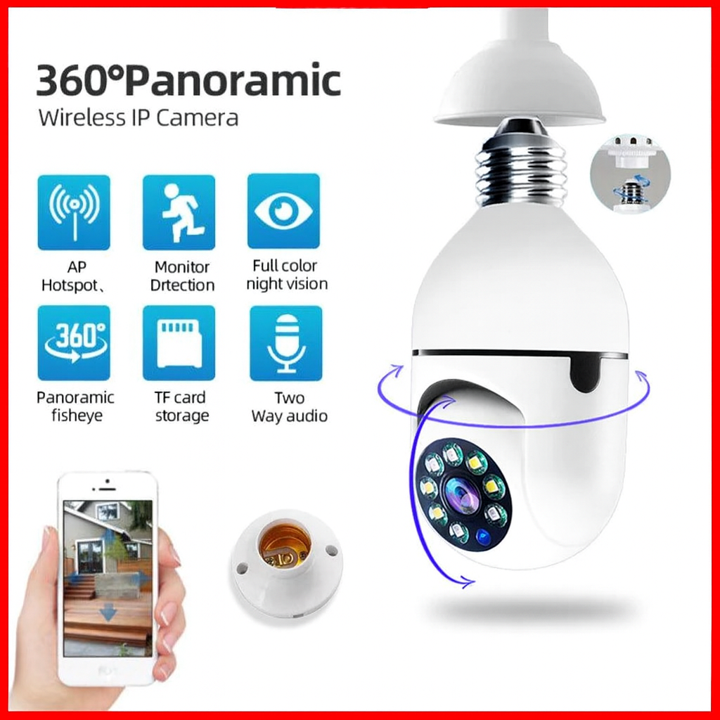 360 Wifi Light Bulb Auto Tracking Camera